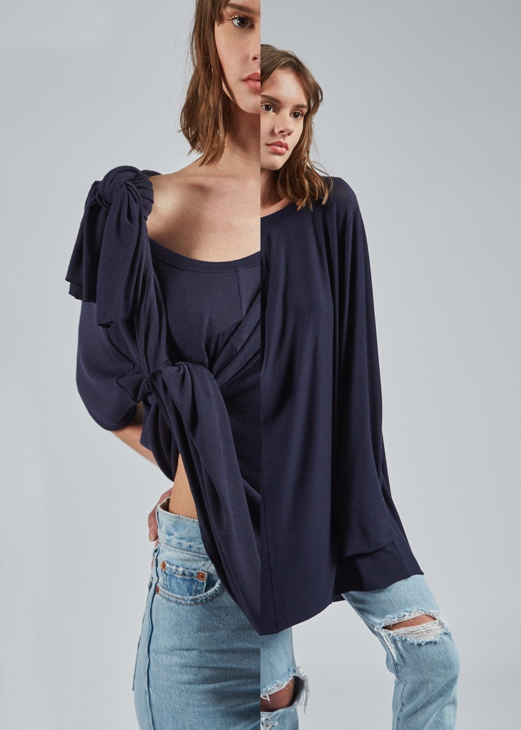 Women's Kalief Blue 4-Sleeve Shirt - Uztzu Clothing - Shop Super 4 in 1 T-shirts, Pants and hoodies online!