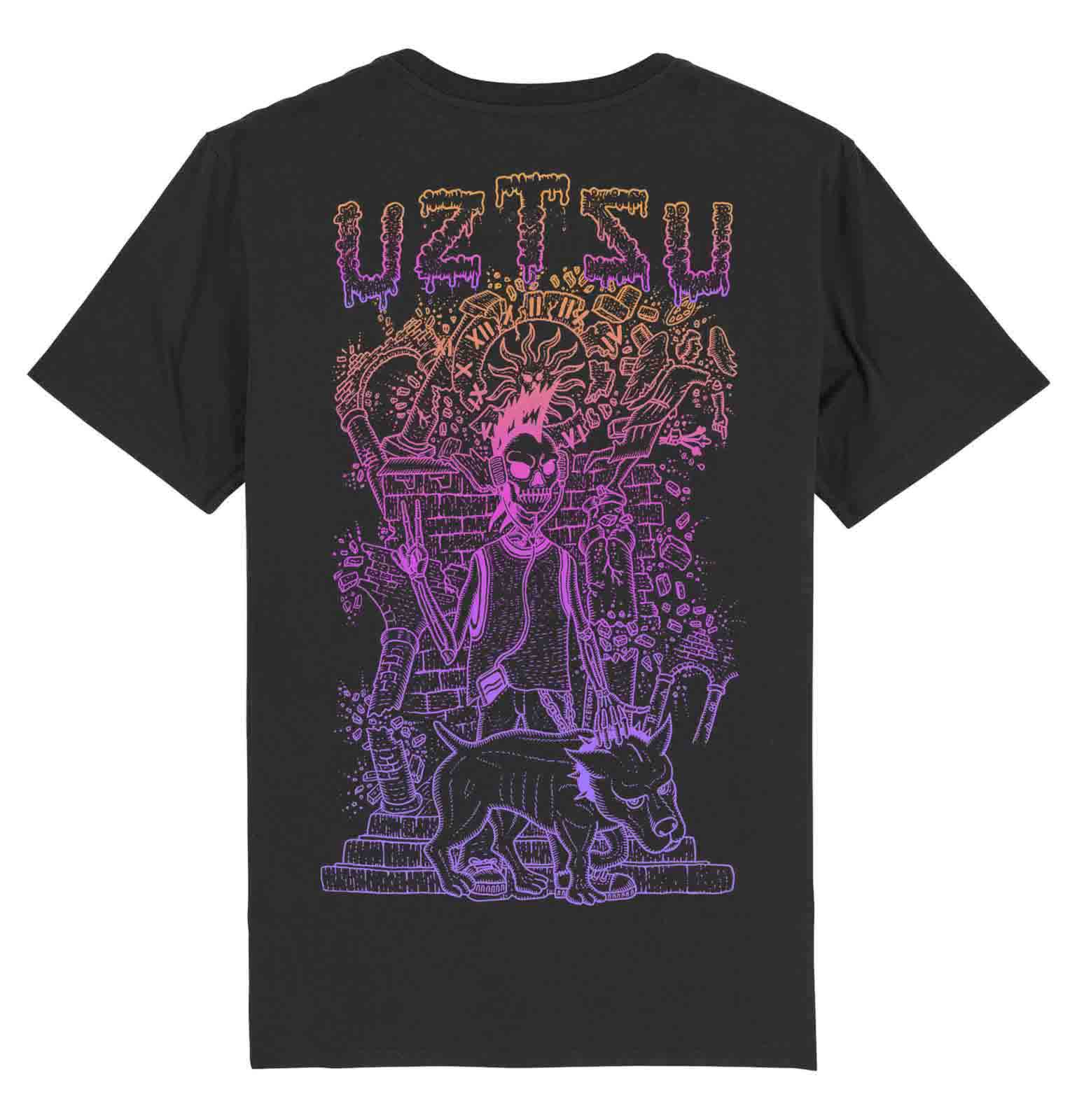 UZTZU® Facundo Punk Black Tshirt back