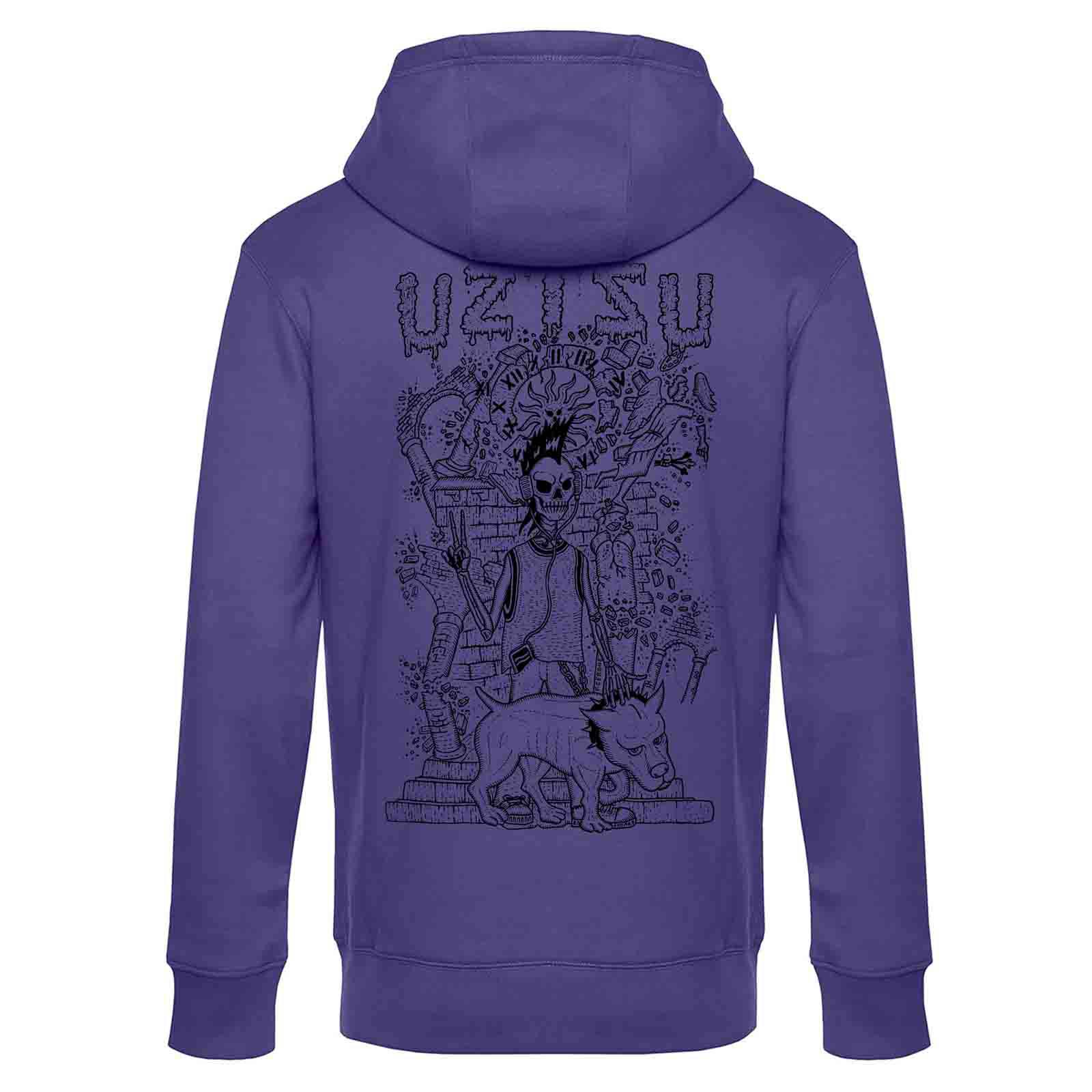 UZTZU® Facundo Punk Purple Hoodie back