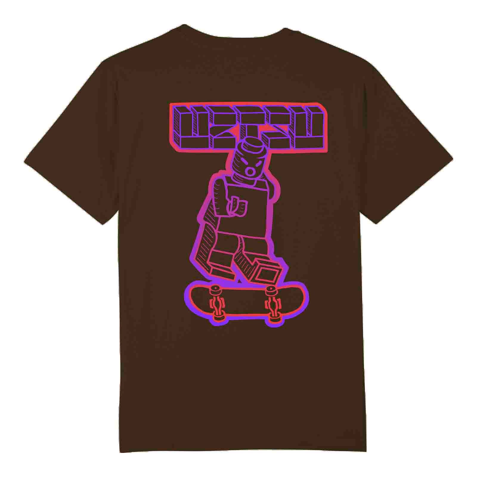 UZTZU® Lxxo Skater Chocolate Brown Tshirt back