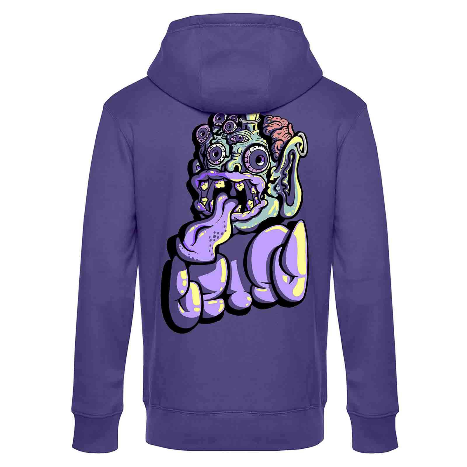 UZTZU® Fist Purple Hoodie back