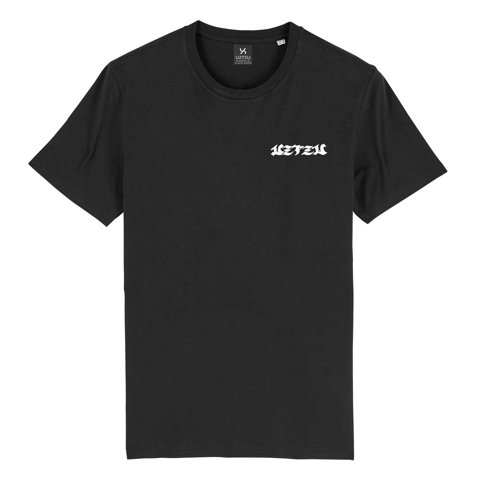 UZTZU® Tag Logo Black Tshirt front